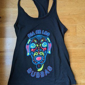 day of the dead pup active workout tank top, size XS